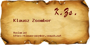 Klausz Zsombor névjegykártya